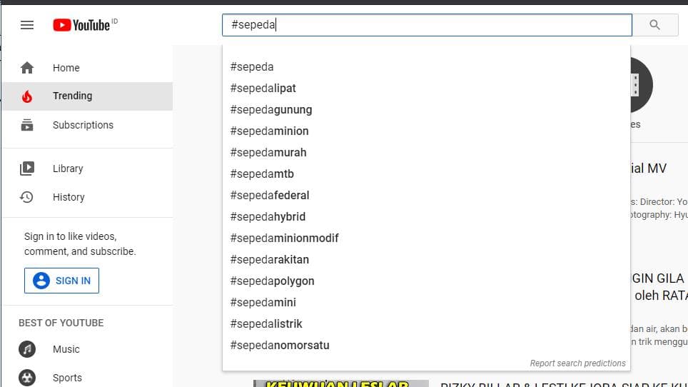 Hashtag Youtube